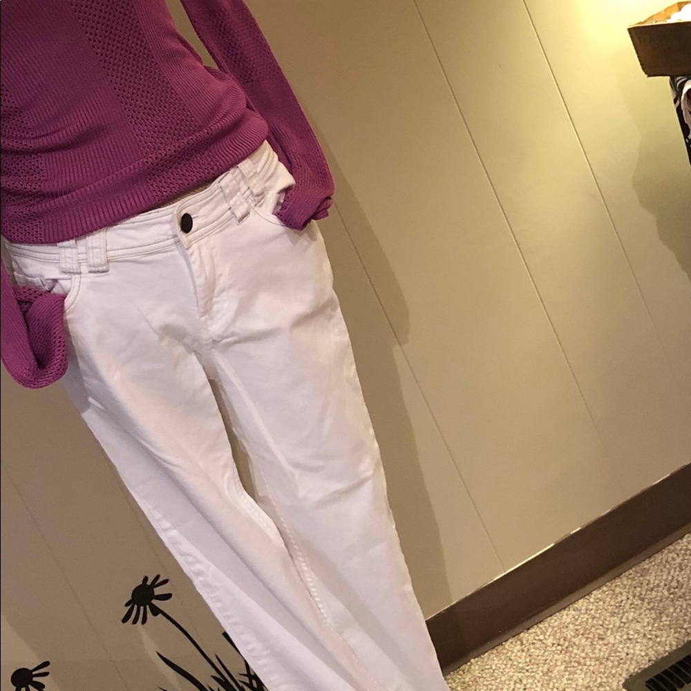 Sweet soft white taper jeans